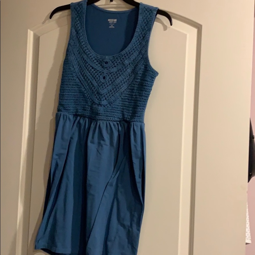 Teal Sundress with Crochet Top